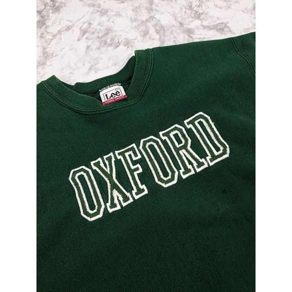 Vintage Oxford University Size Large L Sweatshirt Green Screen Stars - Picture 4 of 11